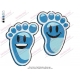 Blue Cartoon Happy Feet Embroidery Design